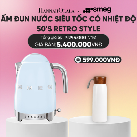  ẤM ĐUN NƯỚC SIÊU TỐC CÓ NHIỆT ĐỘ SMEG 50'S RETRO STYLE 