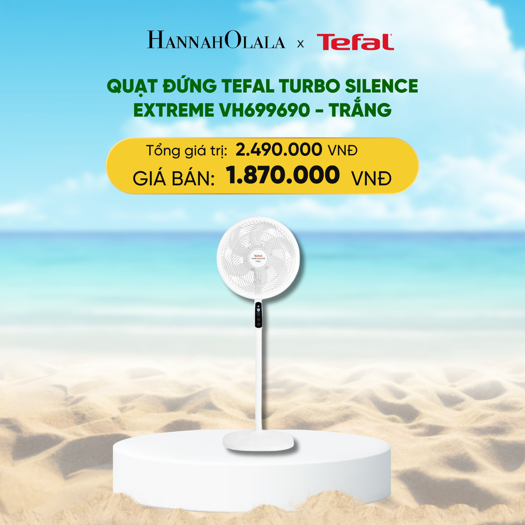  DEAL 16: QUẠT ĐỨNG TEFAL TURBO SILENCE EXTREME VH699690 - TRẮNG 