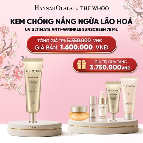  PHIÊN BẢN ĐẶC BIỆT - BỘ KEM CHỐNG NẮNG NGỪA LÃO HOÁ THE WHOO UV ULTIMATE ANTI-WRINKLE SUNSCREEN 75ML 