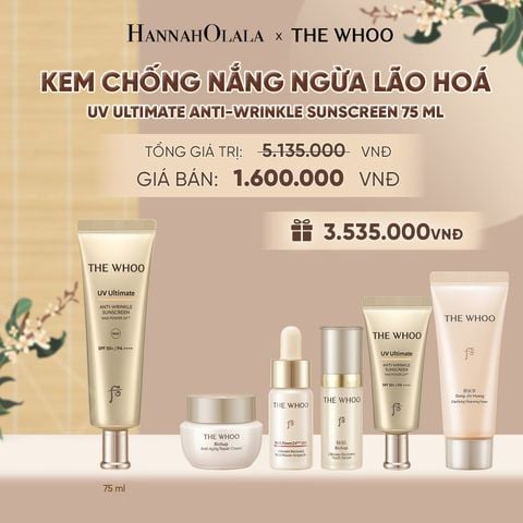  PHIÊN BẢN ĐẶC BIỆT - BỘ KEM CHỐNG NẮNG NGỪA LÃO HOÁ THE WHOO UV ULTIMATE ANTI-WRINKLE SUNSCREEN 75ML - A109 
