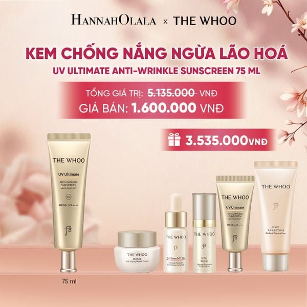  PHIÊN BẢN ĐẶC BIỆT - BỘ KEM CHỐNG NẮNG NGỪA LÃO HOÁ THE WHOO UV ULTIMATE ANTI-WRINKLE SUNSCREEN 75ML - A75 