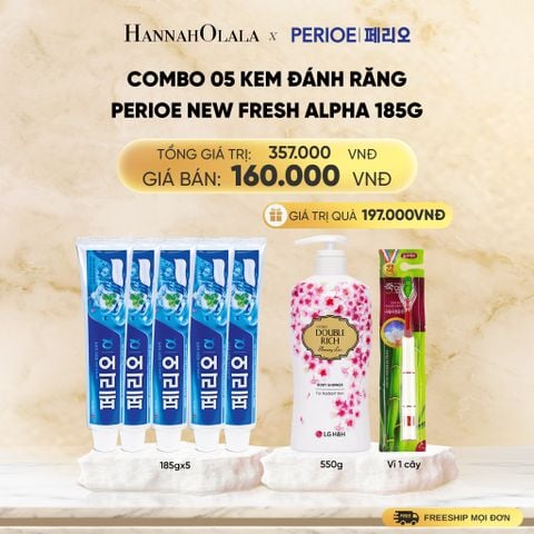  COMBO 05 KEM ĐÁNH RĂNG PERIOE NEW FRESH ALPHA 185G - DEAL 19 