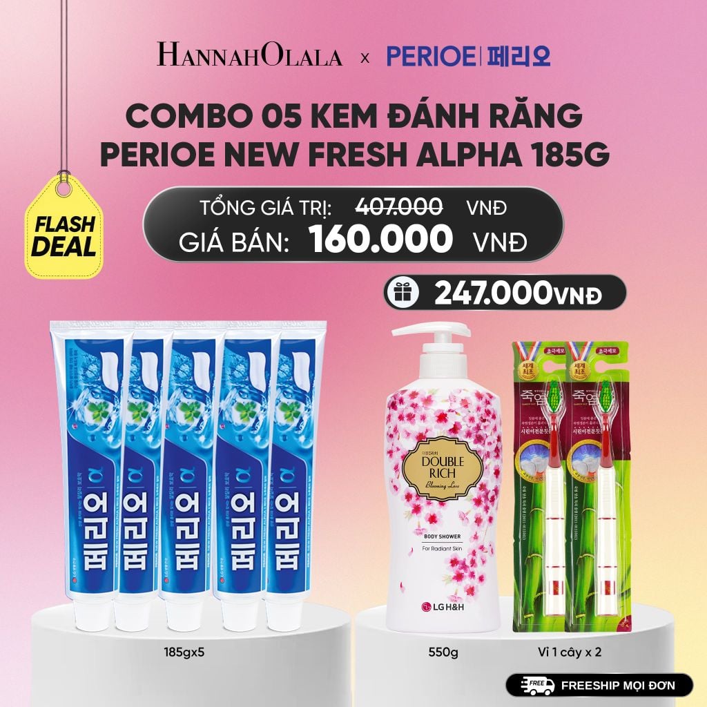  COMBO 05 KEM ĐÁNH RĂNG PERIOE NEW FRESH ALPHA 185G_A732 