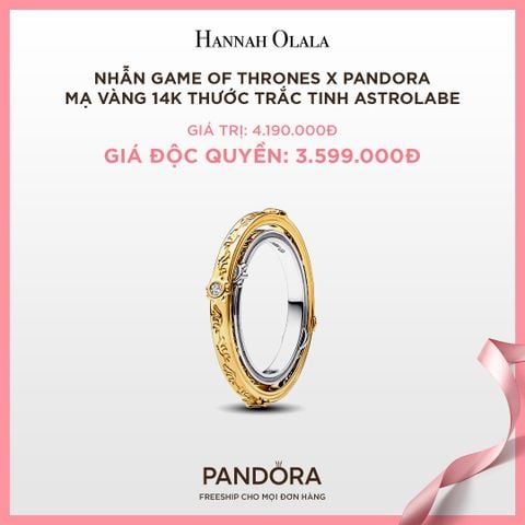  A12_DEAL 05: NHẪN GAME OF THRONES X PANDORA MẠ VÀNG 14K THƯỚC TRẮC TINH ASTROLABE 