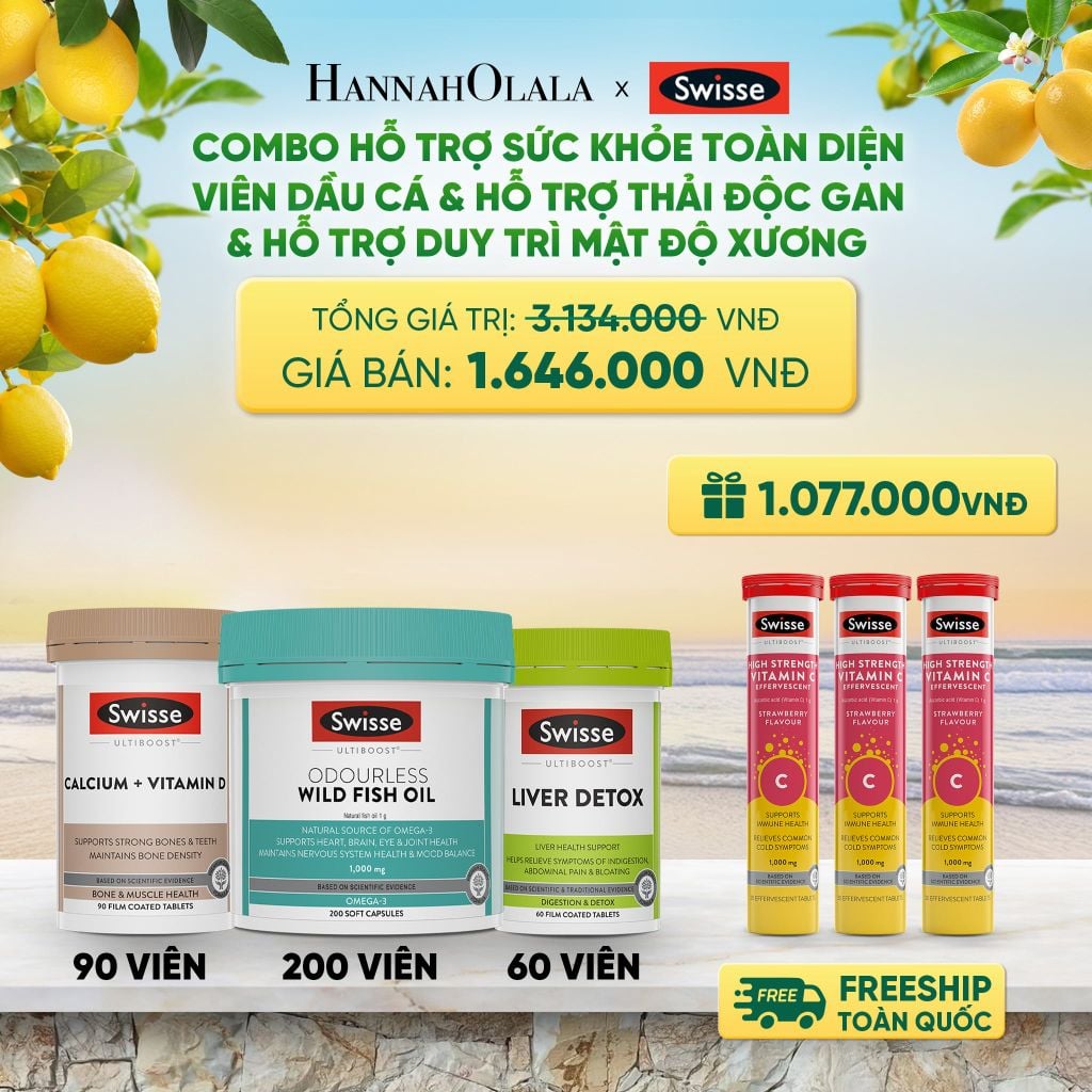  COMBO HỖ TRỢ SỨC KHỎE TOÀN DIỆN - VIÊN DẦU CÁ & HỖ TRỢ THẢI ĐỘC GAN & HỖ TRỢ DUY TRÌ MẬT ĐỘ XƯƠNG _ DEAL 11 - A2129 