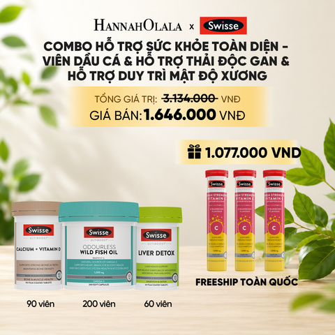  COMBO HỖ TRỢ SỨC KHỎE TOÀN DIỆN - VIÊN DẦU CÁ & HỖ TRỢ THẢI ĐỘC GAN & HỖ TRỢ DUY TRÌ MẬT ĐỘ XƯƠNG _ DEAL 11 