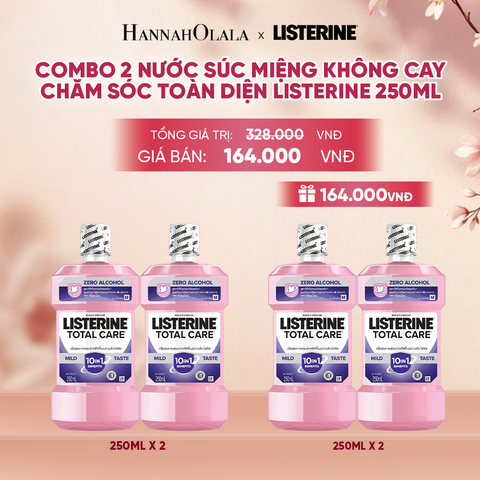  MUA 2 TẶNG 2 NƯỚC SÚC MIỆNG CHĂM SÓC TOÀN DIỆN KHÔNG CAY LISTERINE TOTAL CARE ZERO 250ML - A54 
