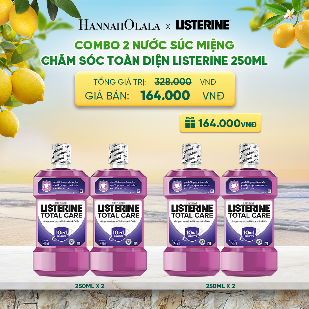  MUA 2 TẶNG 2 NƯỚC SÚC MIỆNG CHĂM SÓC TOÀN DIỆN LISTERINE TOTAL CARE 250ML - A2024 