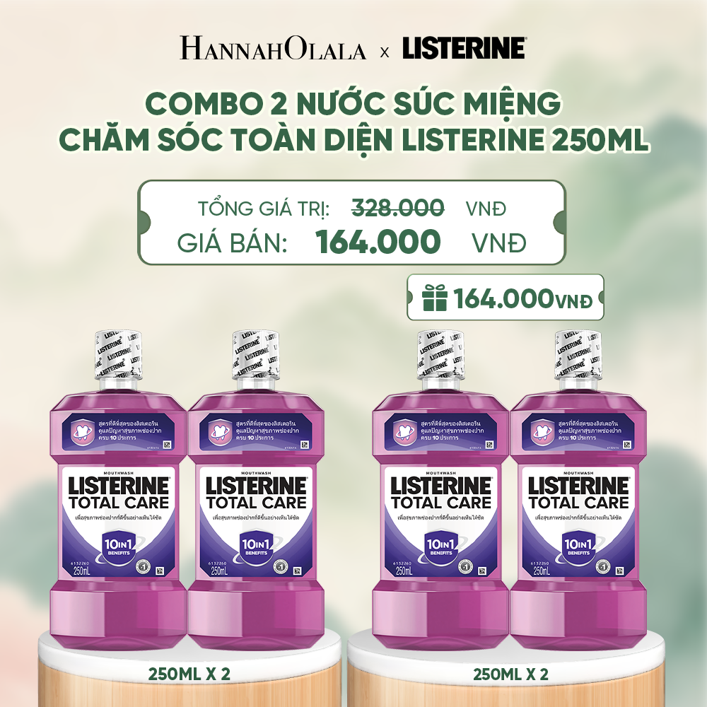  MUA 2 TẶNG 2 NƯỚC SÚC MIỆNG CHĂM SÓC TOÀN DIỆN LISTERINE TOTAL CARE 250ML - A978 