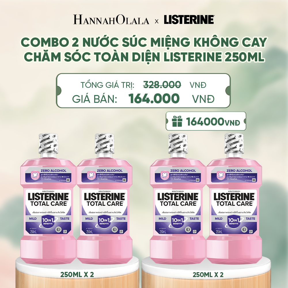  MUA 2 TẶNG 2 NƯỚC SÚC MIỆNG CHĂM SÓC TOÀN DIỆN KHÔNG CAY LISTERINE TOTAL CARE ZERO 250ML - A979 