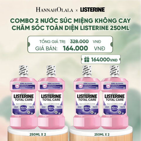  MUA 2 TẶNG 2 NƯỚC SÚC MIỆNG CHĂM SÓC TOÀN DIỆN KHÔNG CAY LISTERINE TOTAL CARE ZERO 250ML - A979 