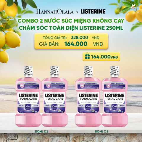  MUA 2 TẶNG 2 NƯỚC SÚC MIỆNG CHĂM SÓC TOÀN DIỆN KHÔNG CAY LISTERINE TOTAL CARE ZERO 250ML - A2025 