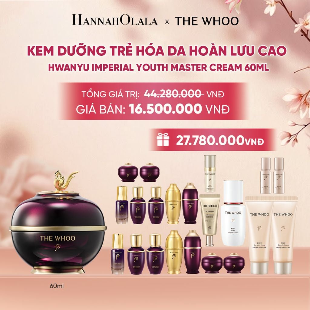  BỘ KEM DƯỠNG TRẺ HÓA DA HOÀN LƯU CAO THE WHOO HWANYU IMPERIAL YOUTH MASTER CREAM 60ML - A2287 