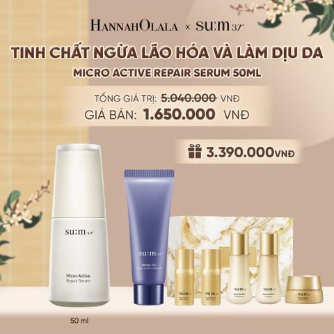  TINH CHẤT NGỪA LÃO HÓA VÀ LÀM DỊU DA SU:M37 MICRO ACTIVE REPAIR SERUM 50ML - A70 