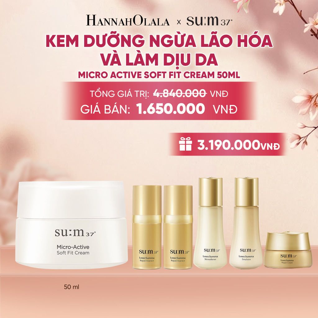  KEM DƯỠNG NGỪA LÃO HÓA VÀ LÀM DỊU DA SU:M37 MICRO-ACTIVE SOFT FIT CREAM 50ML - A956 
