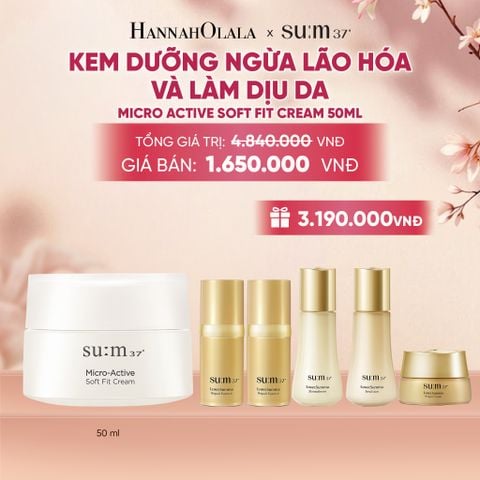  KEM DƯỠNG NGỪA LÃO HÓA VÀ LÀM DỊU DA SU:M37 MICRO-ACTIVE SOFT FIT CREAM 50ML - A956 
