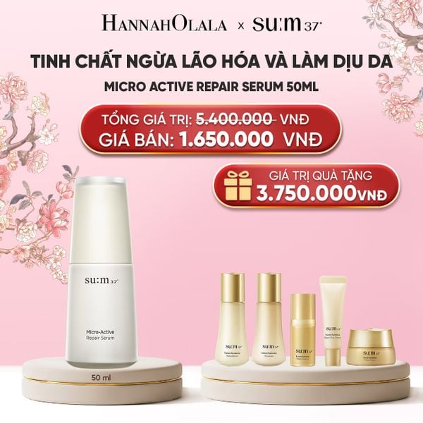  TINH CHẤT NGỪA LÃO HÓA VÀ LÀM DỊU DA SU:M37 MICRO ACTIVE REPAIR SERUM 50ML 
