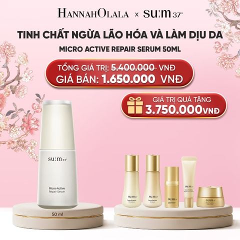  TINH CHẤT NGỪA LÃO HÓA VÀ LÀM DỊU DA SU:M37 MICRO ACTIVE REPAIR SERUM 50ML 