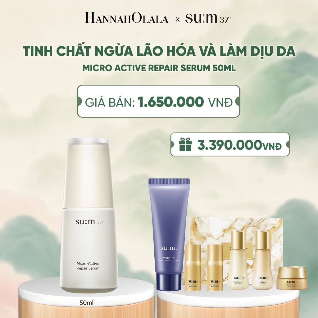  TINH CHẤT NGỪA LÃO HÓA VÀ LÀM DỊU DA SU:M37 MICRO ACTIVE REPAIR SERUM 50ML - A1065 
