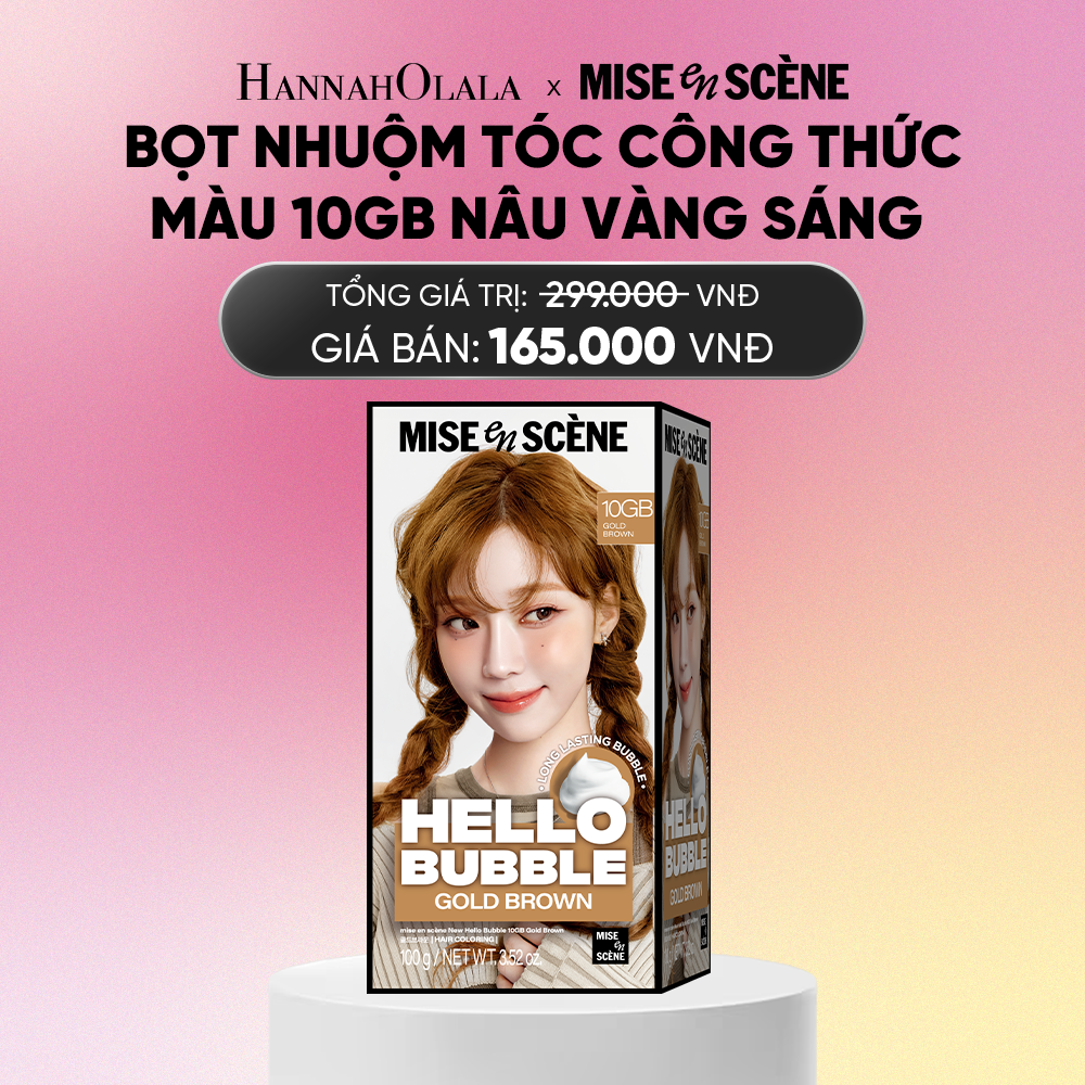  NHUỘM TÓC TẠI NHÀ MISE EN SCÈNE HELLO BUBBLE 100G DẠNG BỌT KEM, CÔNG THỨC CẢI TIẾN MỚI HẠN CHẾ KHÔ XƠ VÀ HƯ TỔN MÀU 10GB GOLD - FLASH DEAL GIẢM 45%_A989 