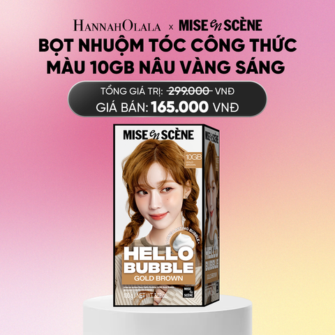  NHUỘM TÓC TẠI NHÀ MISE EN SCÈNE HELLO BUBBLE 100G DẠNG BỌT KEM, CÔNG THỨC CẢI TIẾN MỚI HẠN CHẾ KHÔ XƠ VÀ HƯ TỔN MÀU 10GB GOLD - FLASH DEAL GIẢM 45%_A989 