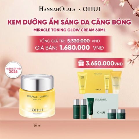 PHIÊN BẢN MỚI 2026 - KEM DƯỠNG ẨM SÁNG DA CĂNG BÓNG OHUI MIRACLE TONING GLOW CREAM 60ML - A1116 