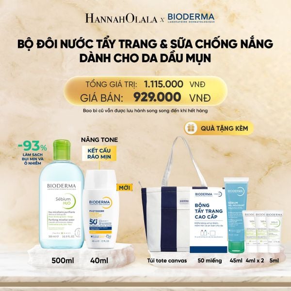  BỘ ĐÔI NƯỚC TẨY TRANG VÀ SỮA CHỐNG NẮNG PHỔ RỘNG RÁO MỊN CHO DA DẦU MỤN 