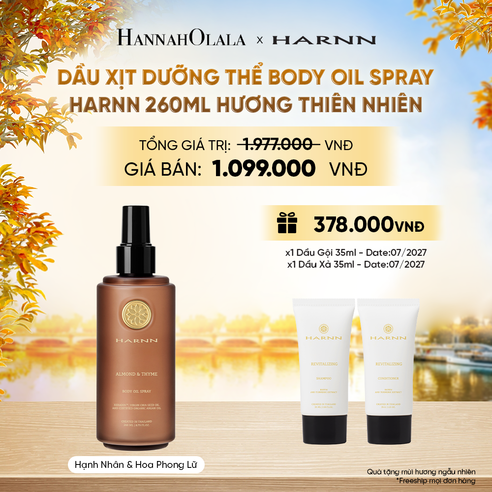  DẦU XỊT DƯỠNG THỂ BODY OIL SPRAY HARNN 260ML HƯƠNG THIÊN NHIÊN - GIÚP DƯỠNG ẨM CHUYÊN SÂU CHO CƠ THỂ - E238 