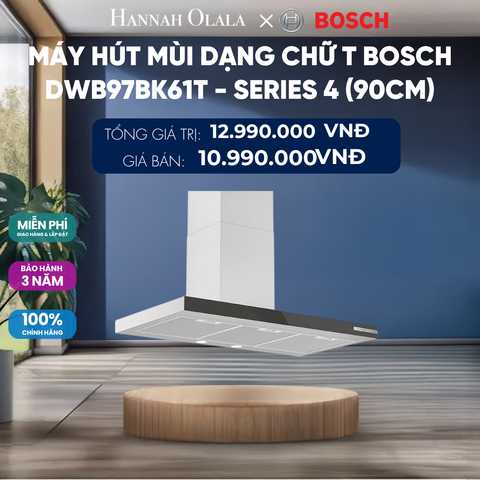  MÁY HÚT MÙI DẠNG CHỮ T BOSCH DWB97BK61T - SERIES 4 (90CM) 