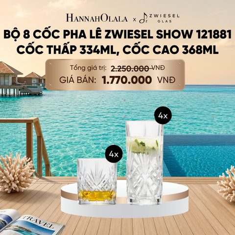  BỘ 8 CỐC PHA LÊ ZWIESEL SHOW 121881 CỐC THẤP 334ML, CỐC CAO 368ML_ D1129 