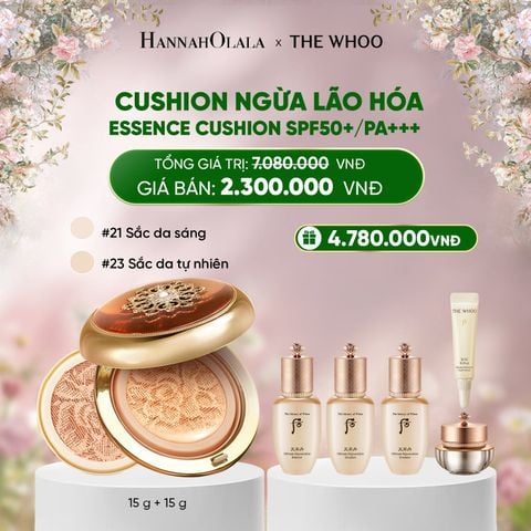  DEAL 18: [TẶNG KÈM 1 LÕI] CUSHION NGỪA LÃO HÓA WHOO CHEONGIDAN ESSENCE CUSHION SPF50+/PA+++ 