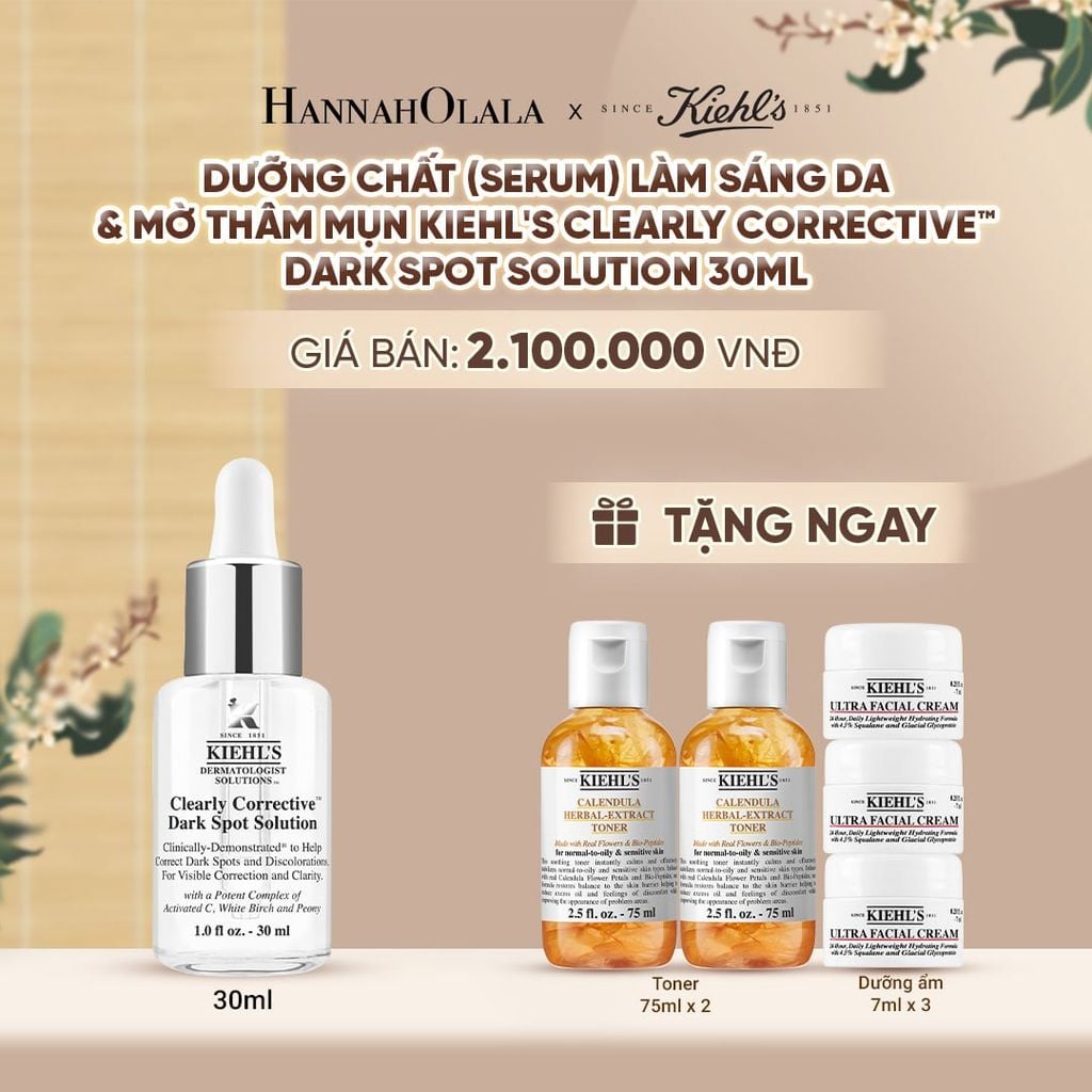  DƯỠNG CHẤT (SERUM) VITAMIN C GIÚP DA TRÔNG CĂNG BÓNG SAU 7 NGÀY KIEHL'S CLEARLY CORRECTIVE™ DARK SPOT SOLUTION 30ML - A298 