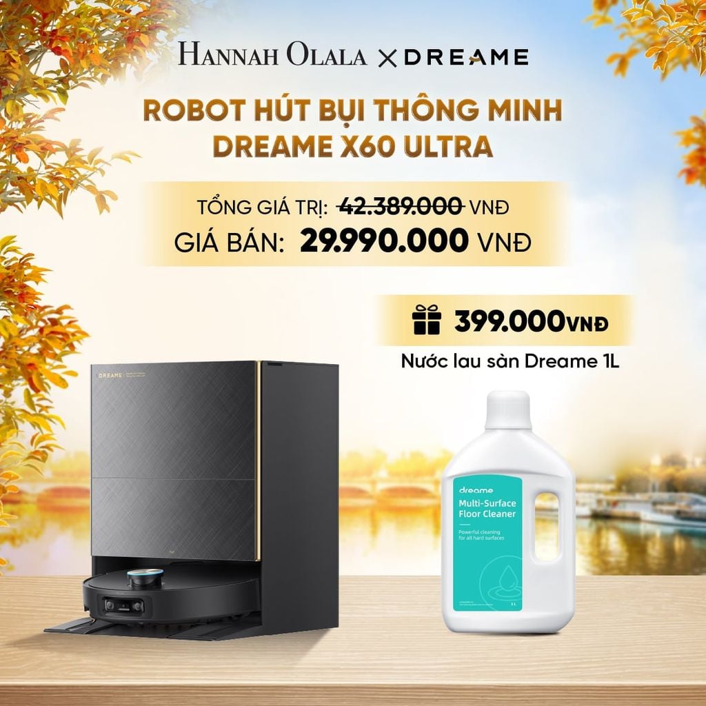  DREAME X60 ULTRA ROBOT HÚT BỤI THÔNG MINH - VƯỢT CHƯỚNG NGẠI KÉP LÊN TỚI 8.8CM - THIẾT KẾ SIÊU MỎNG 7.95CM - E1527 
