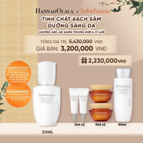  MỚI - TINH CHẤT BẠCH SÂM DƯỠNG SÁNG SULWHASOO LUMIWISE BRIGHTENING SERUM 30ML - A57 