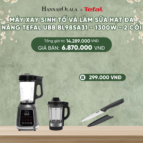  DEAL 6.3: MÁY XAY SINH TỐ VÀ LÀM SỮA HẠT ĐA NĂNG TEFAL UBB BL985A31 - 1300W - 2 CỐI 