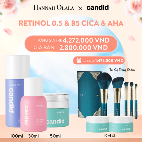  A151_DEAL 16: RETINOL 0.5% & B5 CICA & AHA BỘ BA NGĂN NGỪA LÃO HÓA, TẨY TẾ BÀO CHẾT VÀ DƯỠNG ẨM PHỤC HỒI 