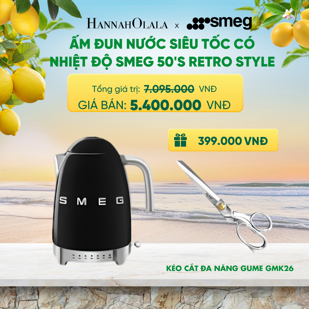  ẤM ĐUN NƯỚC SIÊU TỐC CÓ NHIỆT ĐỘ SMEG 50'S RETRO STYLE - A2136 