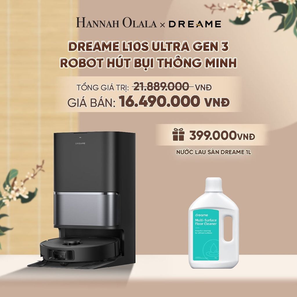  DREAME L10S ULTRA GEN 3 ROBOT HÚT BỤI THÔNG MINH - LỰC HÚT 25.000PA - TÙY CHỈNH VỚI 5 CẤP ĐỘ HÚT - BH 24 THÁNG - A1170 