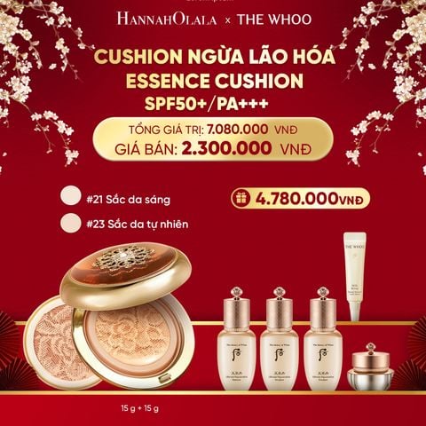  DEAL 18: [TẶNG KÈM 1 LÕI] CUSHION NGỪA LÃO HÓA WHOO CHEONGIDAN ESSENCE CUSHION SPF50+/PA+++ 