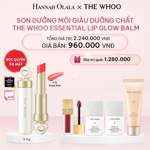  E239_DEAL 15: NEW - BỘ SON DƯỠNG CẢI THIỆN NẾP NHĂN MÔI THE WHOO ESSENTIAL LIP GLOW BALM - 33 PETAL PINK 