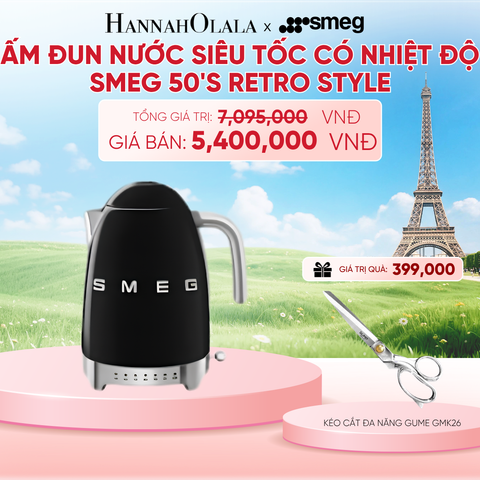  ẤM ĐUN NƯỚC SIÊU TỐC CÓ NHIỆT ĐỘ SMEG 50'S RETRO STYLE - B165 