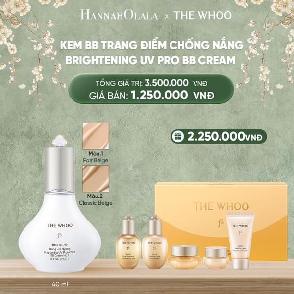  DEAL16: PHIÊN BẢN 2025 - KEM BB TRANG ĐIỂM CHỐNG NẮNG WHOO SEOL BRIGHT UV PRO BB CREAM 40ML 