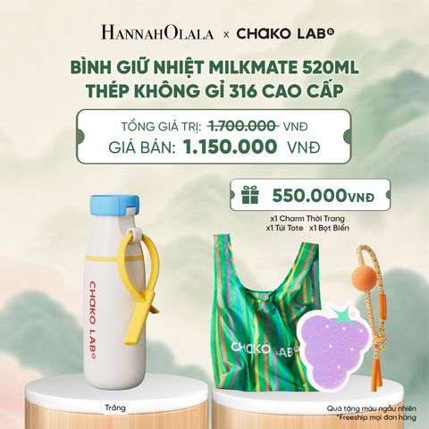  BÌNH GIỮ NHIỆT MILKMATE 520ML THÉP KHÔNG GỈ 316 CAO CẤP - A4014 