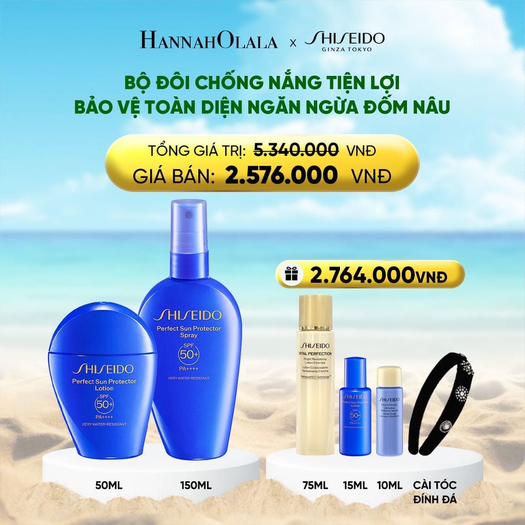  DEAL 16: COMBO X2 CHỐNG NẮNG TOÀN DIỆN NGĂN NGỪA LÃO HÓA LÀM MỜ ĐỐM NÂU NHỜ CÔNG NGHỆ PROFENCEL - GSC PERFECT SUN PROTECTOR SPRAY 