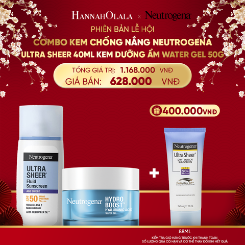  DEAL 8: COMBO KEM CHỐNG NẮNG 40ML + KEM DƯỠNG ẨM NEUTROGENA WATER GEL 50G 
