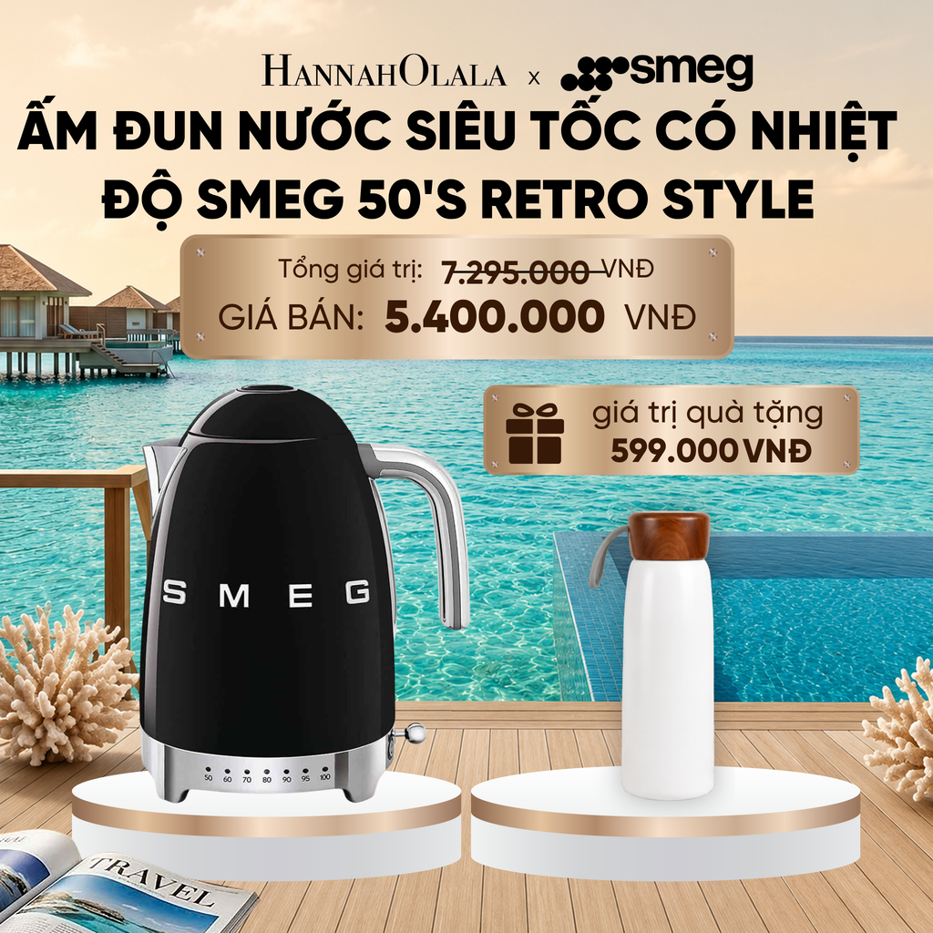  ẤM ĐUN NƯỚC SIÊU TỐC CÓ NHIỆT ĐỘ SMEG 50'S RETRO STYLE_ D1290 