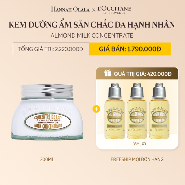  DEAL 16A: KEM DƯỠNG ẨM SĂN CHẮC DA HẠNH NHÂN ALMOND MILK CONCENTRATE200ML 