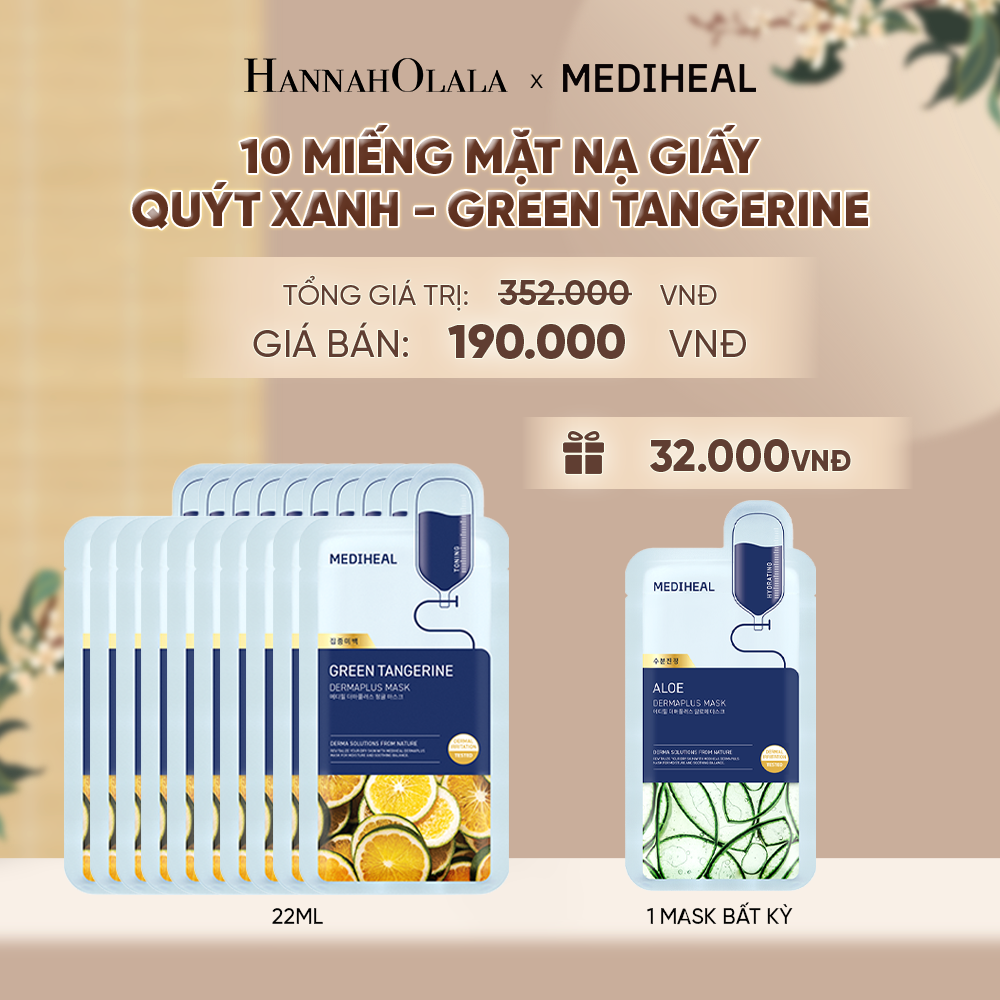  MEDIHEAL MẶT NẠ DERMAPLUS MASK 22ML (COMBO 10 MIẾNG) BẤT KỲ - A1680 