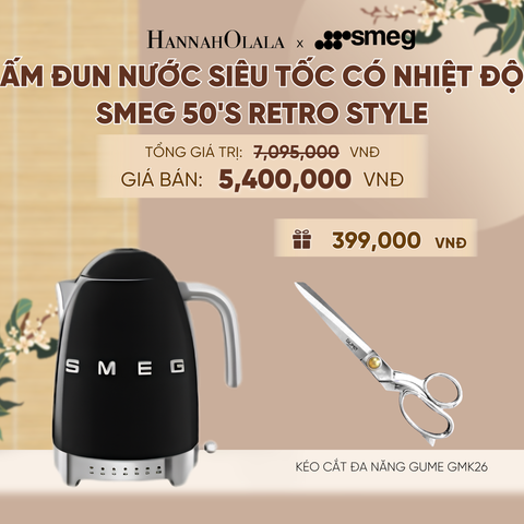  ẤM ĐUN NƯỚC SIÊU TỐC CÓ NHIỆT ĐỘ SMEG 50'S RETRO STYLE - A2282 