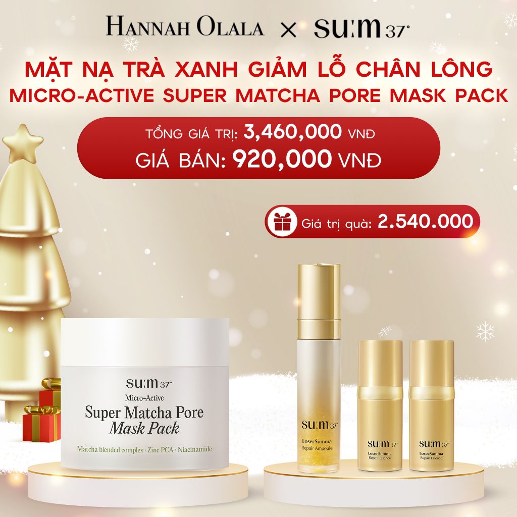  A321_DEAL 16: MẶT NẠ TRÀ XANH GIẢM LỖ CHÂN LÔNG SU:M37 MICRO-ACTIVE SUPER MATCHA PORE MASK PACK 